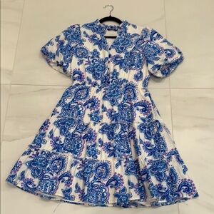 Floral Blue and White BTFBM Dress